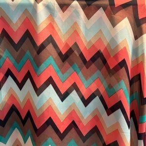Vintage Chevron Ruffle 3/4 sleeve Blouse